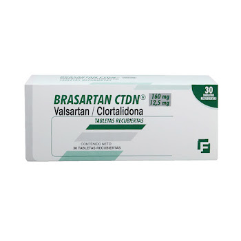 Brasartan CTDN Valsartán + Clortalidona 160mg/12.5mg Farmacol Caja x 30 Tabletas  