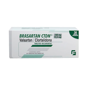 Brasartan CTDN Valsartán + Clortalidona 160mg/12.5mg Farmacol Caja x 30 Tabletas  