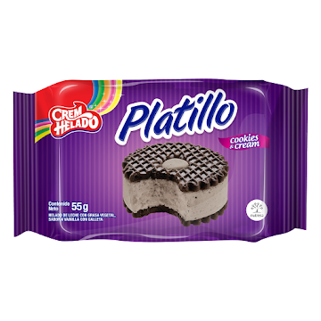 Helado Platillo Sandwich   Cookiescream X55g 