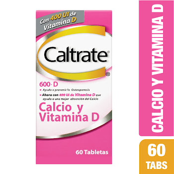 Caltrate 600 D Calcio + Vitamina D3 600mg/400mg Haleon Caja x 60 Tabletas  