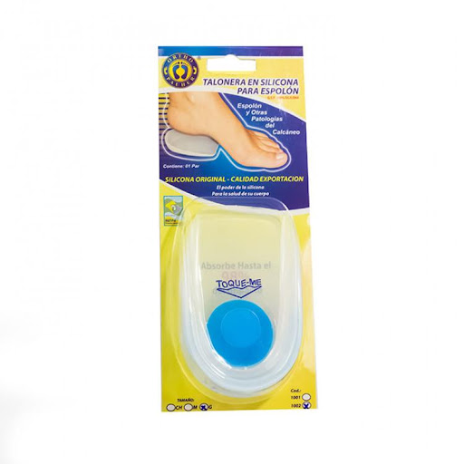 Talonera Punto Azul Espolón S Ortho Pauher Orthopauher  x  Está especialmente diseñada para aliviar el dolor del espolón calcáneo y tratar el talón agrietado o reseco. Su zona de punto azul proporciona un efecto de amortiguación localizado, reduciendo la pres