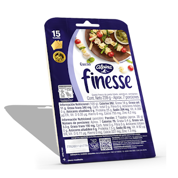 Queso Mozzarella Finesse 15 Tajadas Semiduro x 239 gr  