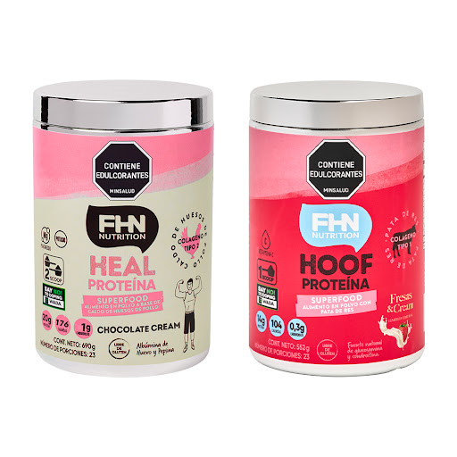 FLEX PACK 1 HEAL CHOCOLATE 690 gr, 1 HOOF FRESA 552 gr FHN NUTRITION 926 gr x 2 undefined