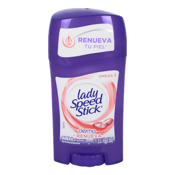Desodorante Mujer Lady Speed Stick Derma + Renueva Omega 3 Barra x 45 gr  