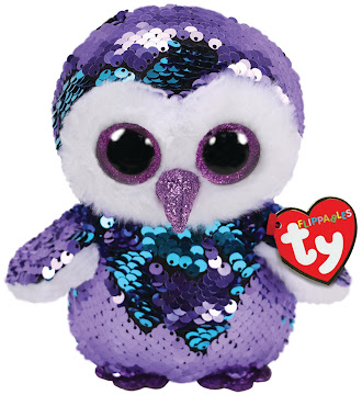 Peluche TY Flippables   Moonlight Buho Purpura Regular x 1Unidad 