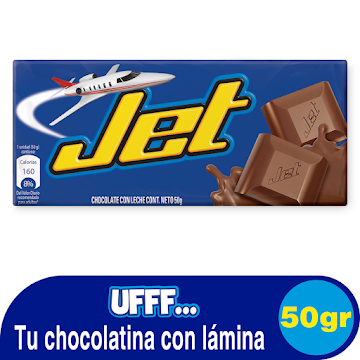Chocolatina Jet Con Leche x 50 gr  