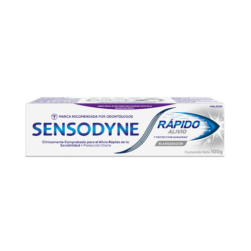 Crema Dental Sensodyne Rápido Alivio Blanqueador, alivio de la la sensibilidad dental x 100 gr