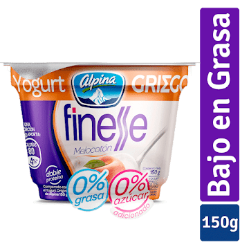 Yogurt Alpina Griego Finesse Melocoton x 150 gr  