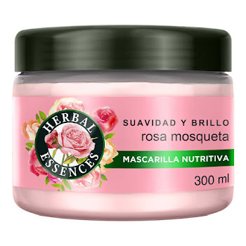 Mascarilla Capilar Herbal Essences Suavidad Y Brillo Rosa Mosqueta Frasco 300 x ml  