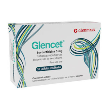 Glencet Levocetirizina 5 mg Glenmark Caja x 30 Tabletas  