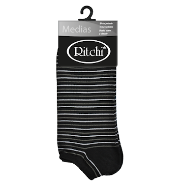 Media Ritchi Tobillera Color Negro Rayas x 1 und  