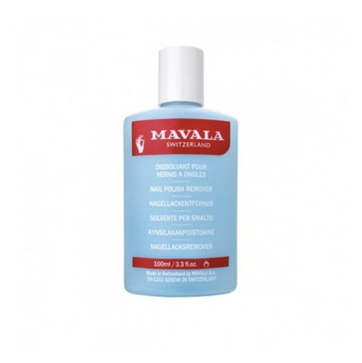 MAVALA NAIL POLISH QUITAESMALTE AZUL 100ML MAVALA NAIL POLISH REMOVER Blue 100ML x 100 ML Mavala Quitaesmalte 100 ml es un removedor suave que elimina rápidamente todo rastro de esmalte de uñas respetando la uña. Se recomienda para todas las uñas excepto las frágiles y delicadas.