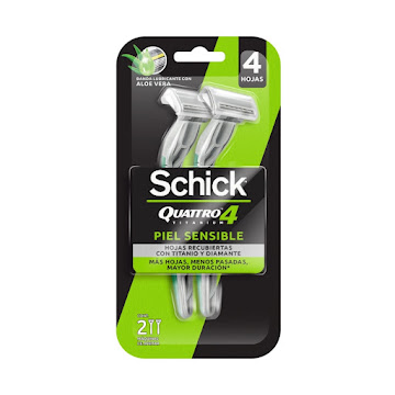 Máquina de Afeitar Schick Quattro Piel Sensible Blister x 2 und  