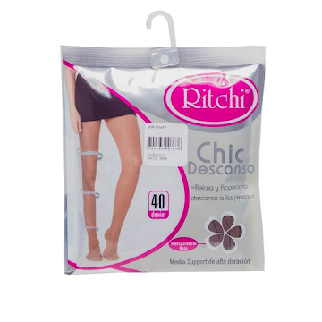 Medias Ritchi Chic Descanso Baja Transparencia L Brown x 1 und  