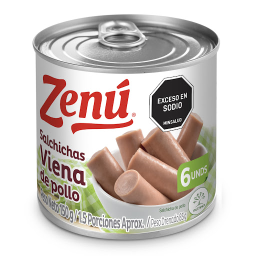 Salchicha Zenú Viena De Pollo x 6 und