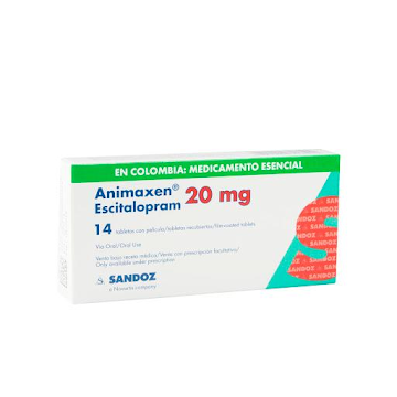 Animaxen Escitalopram 20 mg Sandoz Caja x 14 Tabletas        