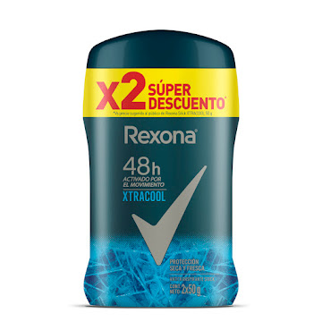 Desodorante Rexona Xtracool Barra 50 gr x 2 und  