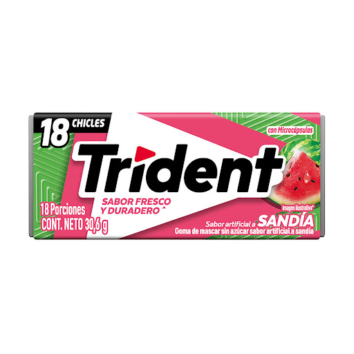 Chicle Trident Sandía Sin Azúcar x 18 und
