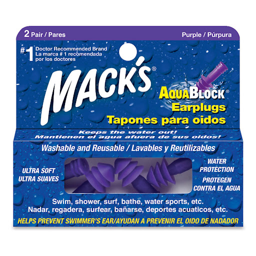 Tapones para Oídos Macks Dobles Aquablock Caja x 2 und