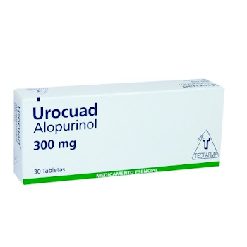 Urocuad Alopurinol 300 mg Teofarma Caja x 30 Tabletas  