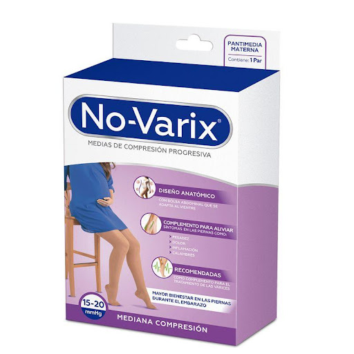 Pantimedia materna No-Varix 15-20 mmHg transparente beige S No- Varix  x 1 Las medias de Extra Firme compresión 30-40 mmHg No-Varix son recomendadas como complemento para el tratamiento y control de estados avanzados de la Insuficiencia Venosa Crónica grado III y IV, Edemas 