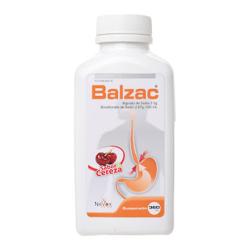 Balzac Jarabe Bicarbonato de Sodio + Alginato de Sodio Nevox Sabor Cereza Frasco x 360 ml  