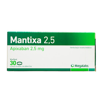 Mantixa Apixaban 2,5mg Megalabs Caja x 30 Comprimidos  