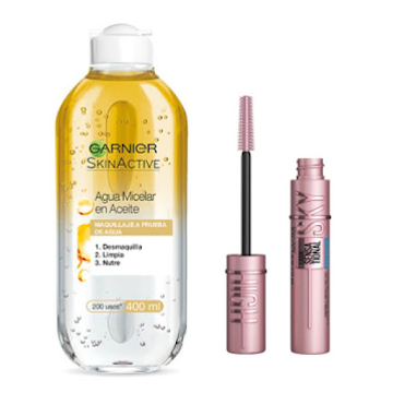 25% Combo Pestañina Sky High+Micelar Bifásica Garn  