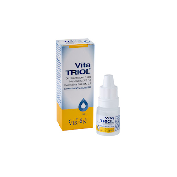 Vitatriol Dexametasona + Neomicina + Polimixina 1mg/3,5mg/6.600UI Solución Oftálmica x 5 ml  