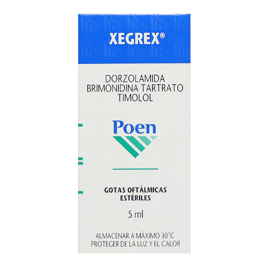 Xegrex Dorzolamida + Brimonidina + Timolol Poen Frasco x 5 ml