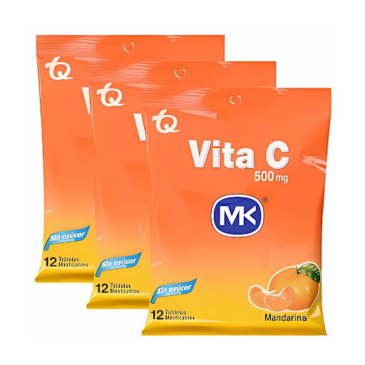 Vita C Vitamina C 500 mg Mandarina Bolsa MK x 36 Tabletas