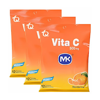 Vita C Vitamina C 500 mg Mandarina Bolsa MK x 36 Tabletas  