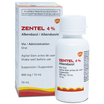 Zentel Albendazol 400 mg Glaxo Farma Frasco x 10 ml  