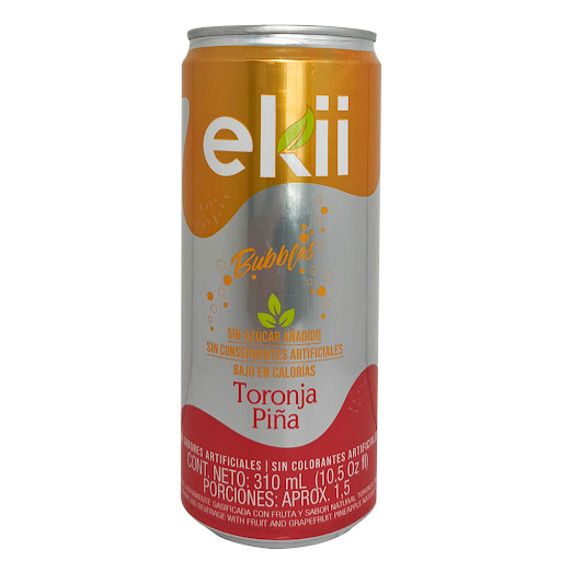 Soda Ekii Bubbles Toronja Piña Lata x 310 ml