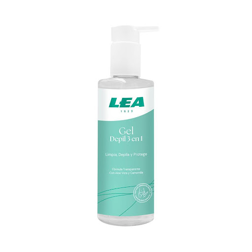 LEA Gel Depilatorio 3 en 1 250 ml LEA Frasco x 1 Gel DEPIL 3 en 1 que Limipia, Depila y Protege. Formulado para la limpieza diaria de la piel del cuerpo y zona íntima y para una depilación con maquinilla suave, eficaz y segura, gracias a su fórmula 