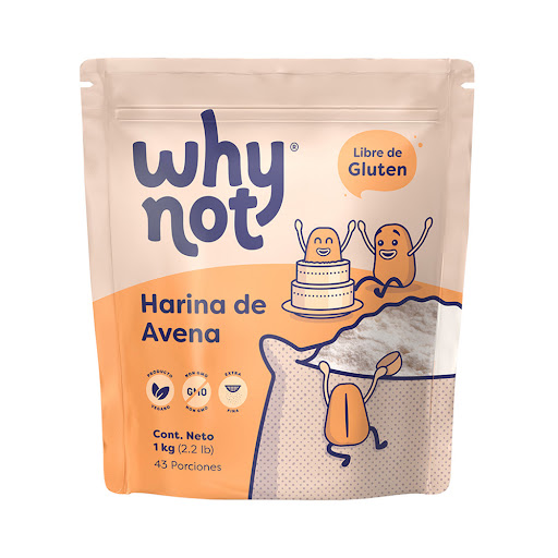 Harina De Avena Why Not Libre De Gluten Paquete x 1 kg 