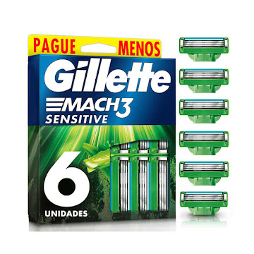 Repuestos para Cuchilla de Afeitar Gillette Mach 3 Sensitive Caja x 6 und  