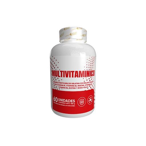 Multivitamínico x60 – Complejo B y Biotina para Adultos NATURAL HEALTH CARAMELO x 1 Suplemento que aporta vitaminas del complejo B y biotina para apoyar la energía, el metabolismo y el bienestar general. Ideal para complementar la nutrición diaria.