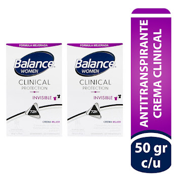 Desodorante Balance Clinical Crema Invisible Women 50 gr x 2 und undefined