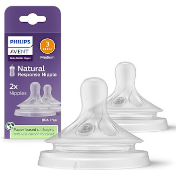 Tetina Avent Natural Response con Válvula Anticólicos Flujo 3 3m+ x 2 und  