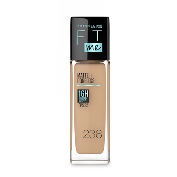 Base Fit Me Maybelline Mate y Sin Poros Envase de Vidrio Rich Tan x30ml  