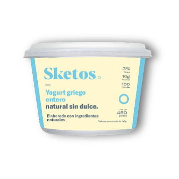 Yogurt Sketos Griego Entero Natural Sin Dulce Vaso x 450 gr  