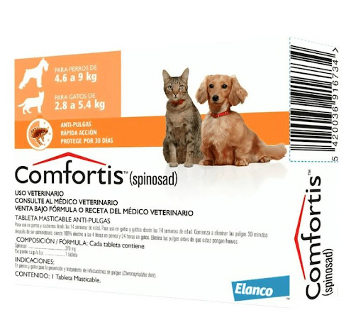 COMFORTIS NARANJA 1 TABLETA Elanco Caja x 1 Comfortis� se destaca por su acción rápida, comenzando a actuar en solo 30 minutos y alcanzando una eficacia del 100% a las 4 horas.