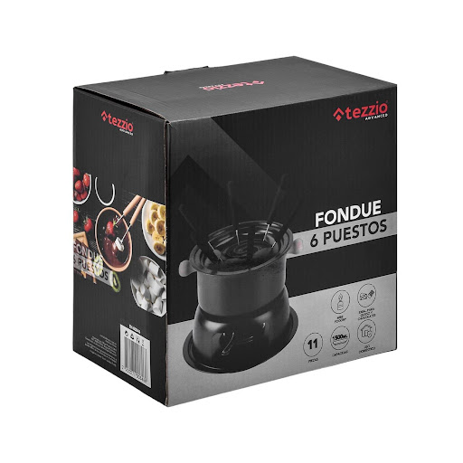 Máquina Para Hacer Fondue De 6 Puestos Tezzio Tezzio Caja x 1 ¿Quieres disfrutar de una experiencia culinaria única junto a tus seres queridos? La Fondue con 6 Puestos Tezzio es la elección perfecta. Con su diseño elegante y compacto, esta fondue te permite sume
