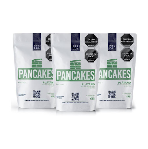 Mezcla para pancakes Precol Platano 175 g Pack 3 und PRECOL MEZCLA PARA PANCAKES  x 3 UND PANCAKES PLÁTANO SABOR VAINILLA es un producto alimenticio en polvo que presenta una coloración café claro con con notas de aroma y sabor característicos a plátano. Se elabora con materias primas sele