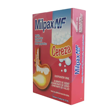 Milpax NF Cereza Alginato de Sodio + Bicarbonato + Carbonato de Calcio 10 ml Caja x 12 Sobres  