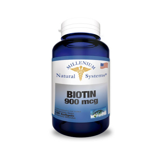 BIOTIN 900 mcg X 100 Natural Systems Frasco x 100 La biotina es una vitamina, coadyuvante para fortalecer el cabello y uñas, mejora la salud de la piel, junto a una alimentación balanceada. ESTE PRODUCTO ES UN SUPLEMENTO DIETARIO, NO ES UN MEDICAMENT