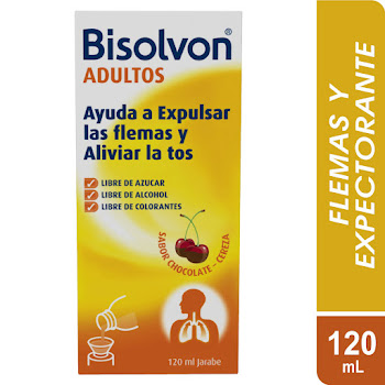 Bisolvon Adultos Bromhexina Clorhidrato 120 mg Opella Jarabe Frasco x 120 ml  