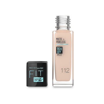 Base Fit Me Maybelline Mate y Sin Poros Envase de Vidrio Natural 112 x30ml  