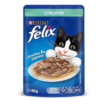 Alimento Para Mascotas Gatos Felix Sensaciones De Atún En Salsa x 85 gr  